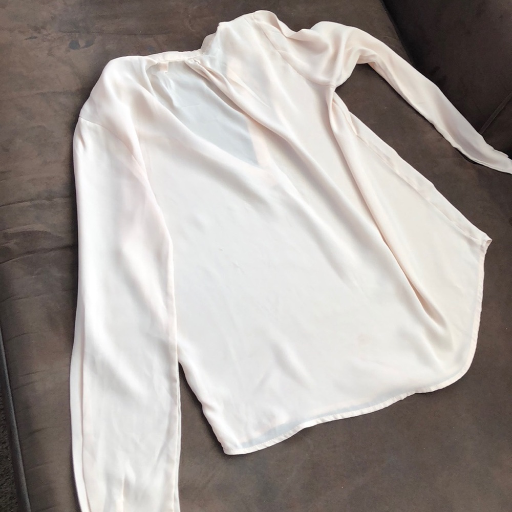 Sheer beige long sleeve shirt